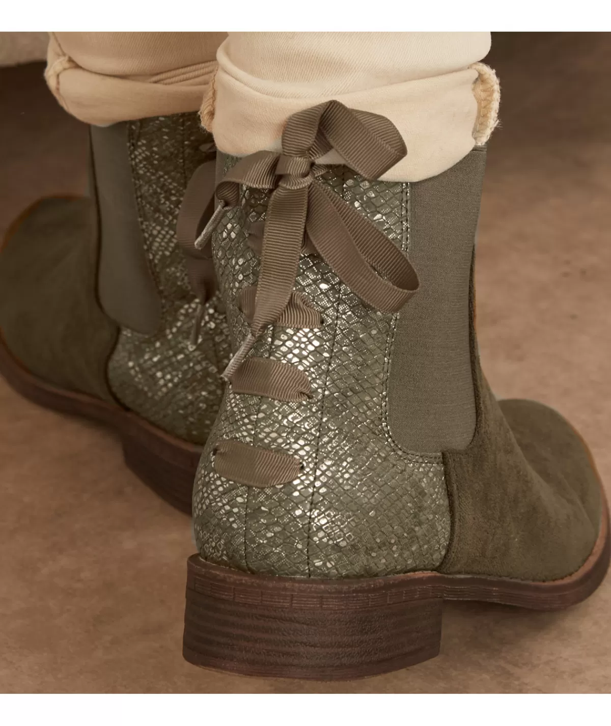La boutique de Lilie Boots & Bottes>BOTTINES MANON Kaki