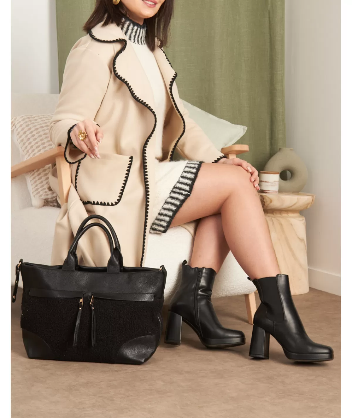 La boutique de Lilie Boots & Bottes>BOTTINES OLIVINE Noir
