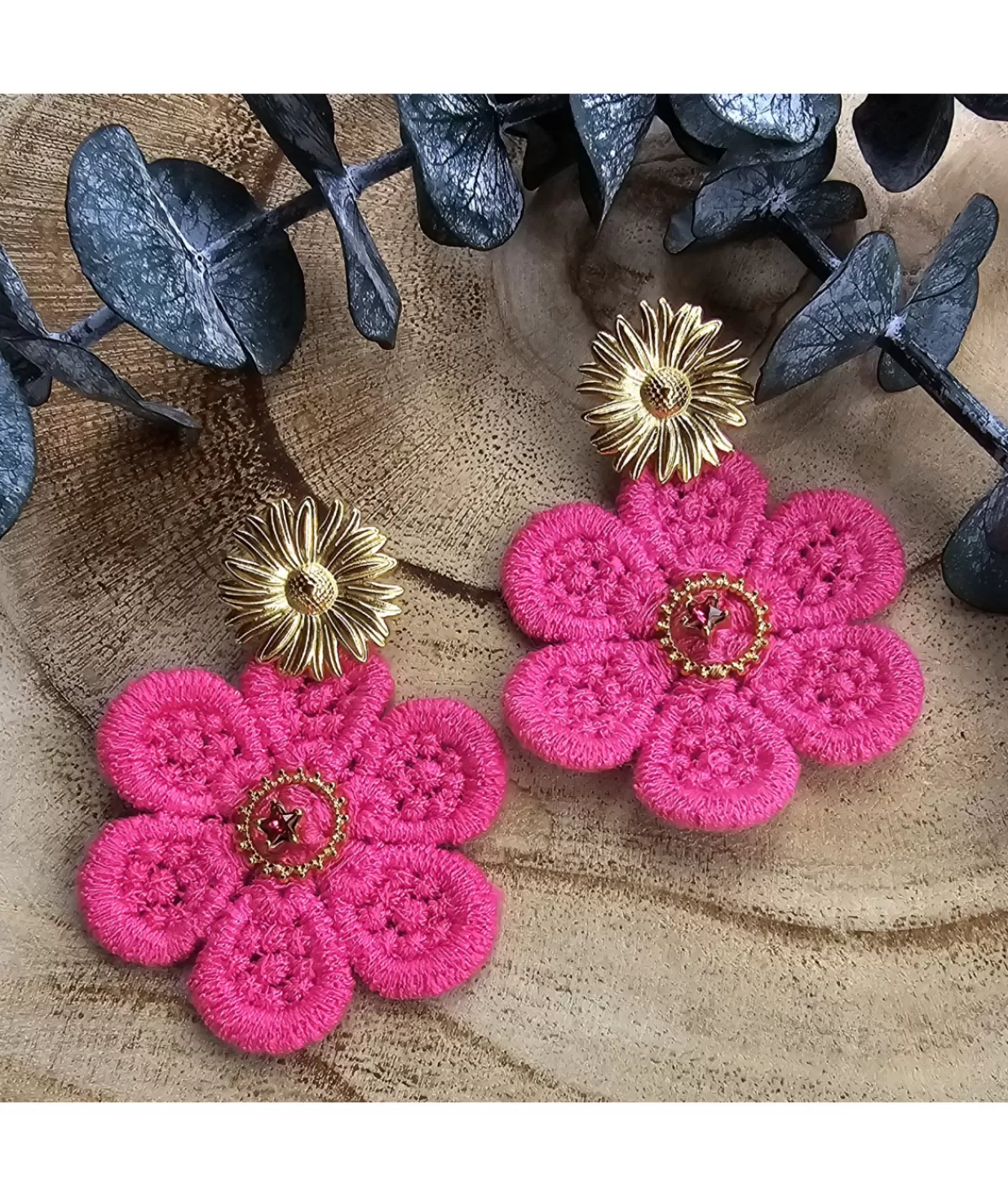 La boutique de Lilie Bijoux>BOUCLE D'OREILLE ABY Fushia