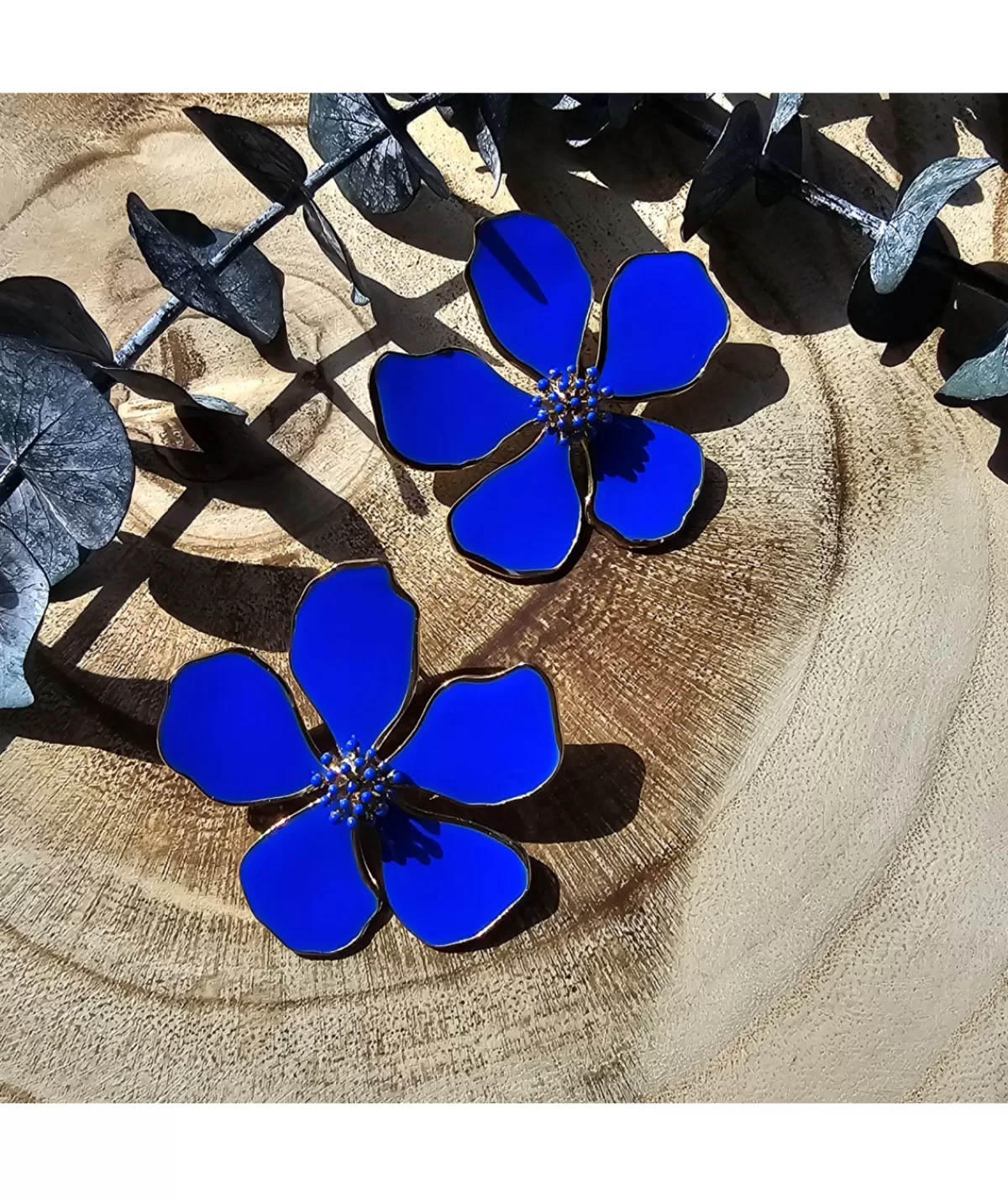La boutique de Lilie Bijoux>BOUCLE D'OREILLE CLEMENCE Bleuelectrique