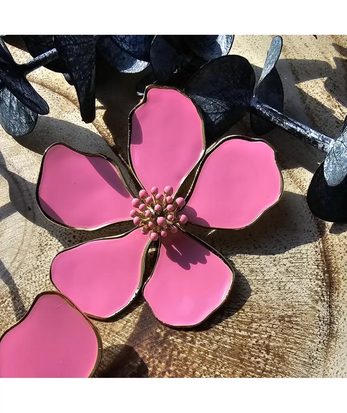 La boutique de Lilie Bijoux>BOUCLE D'OREILLE CLEMENCE Rose