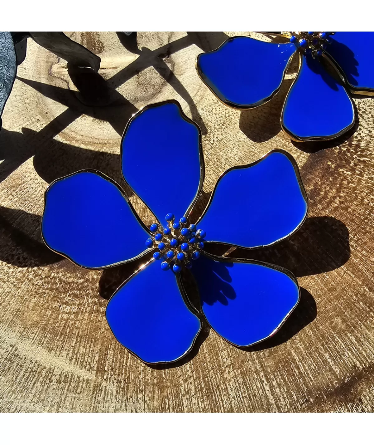 La boutique de Lilie Bijoux>BOUCLE D'OREILLE CLEMENCE Bleuelectrique