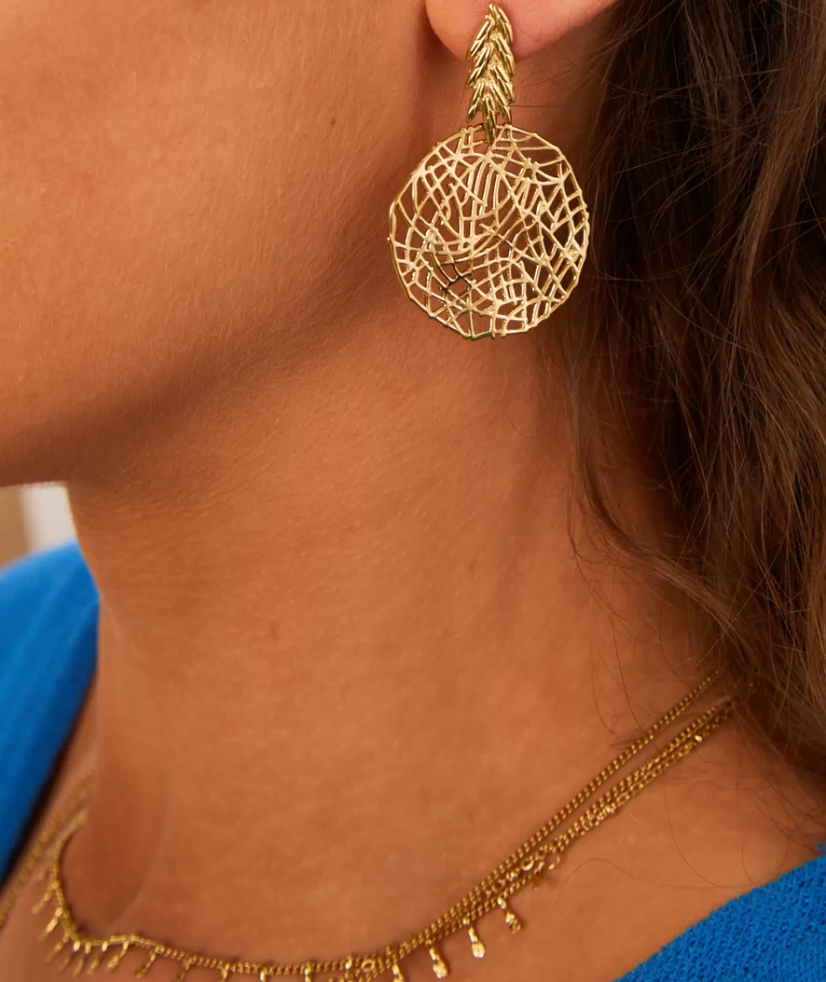La boutique de Lilie Bijoux>BOUCLE D'OREILLE DORIANE Dore