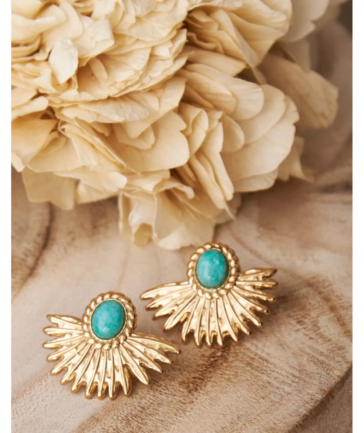 La boutique de Lilie Bijoux>BOUCLE D'OREILLE ELODIE Bleu