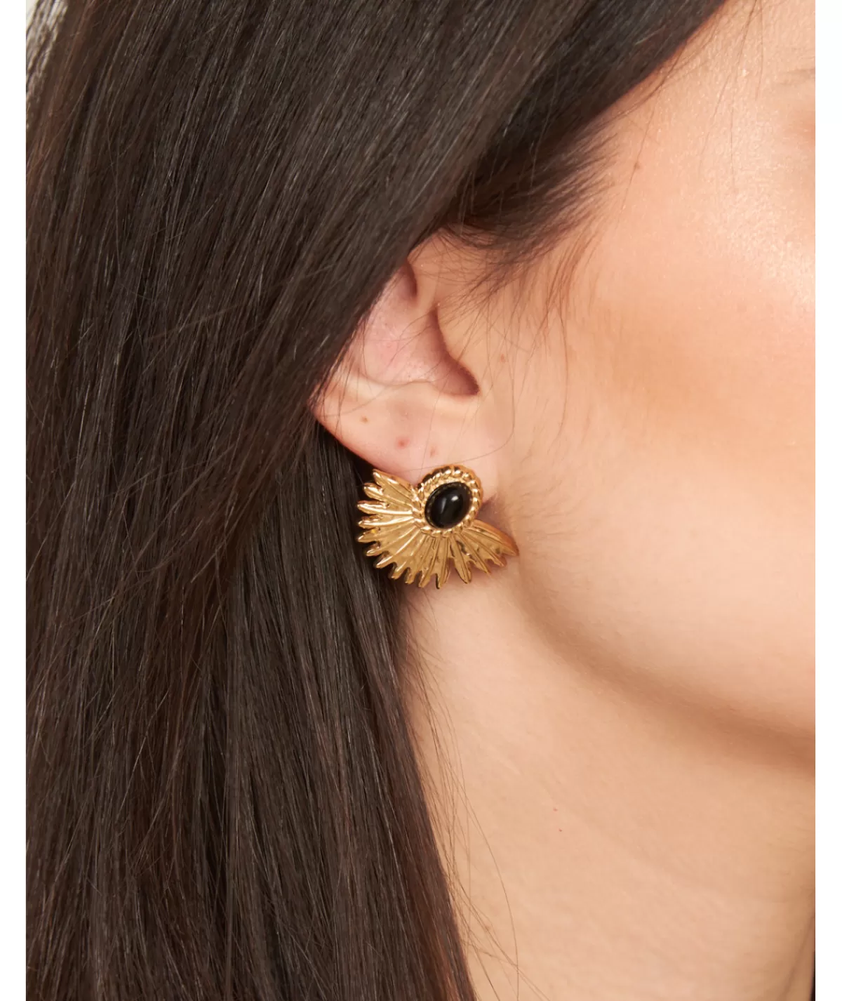 La boutique de Lilie Bijoux>BOUCLE D'OREILLE ELODIE Noir