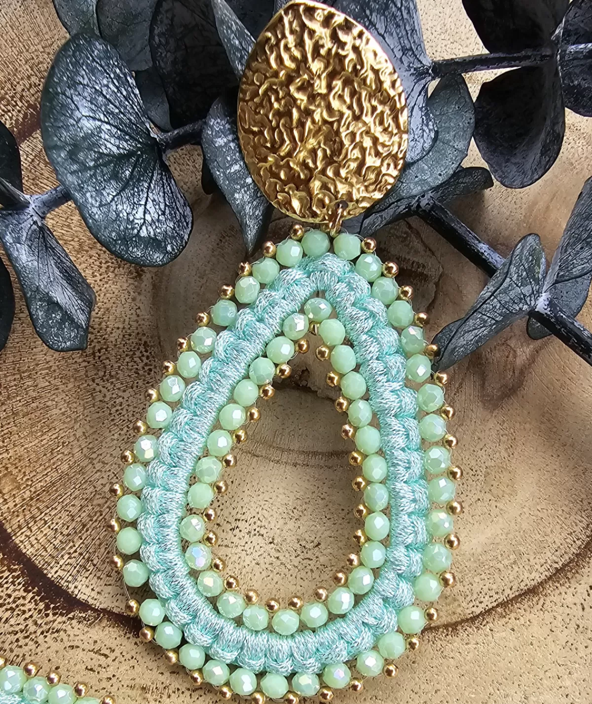 La boutique de Lilie Bijoux>BOUCLE D'OREILLE ESTEBANNE Vertdeau