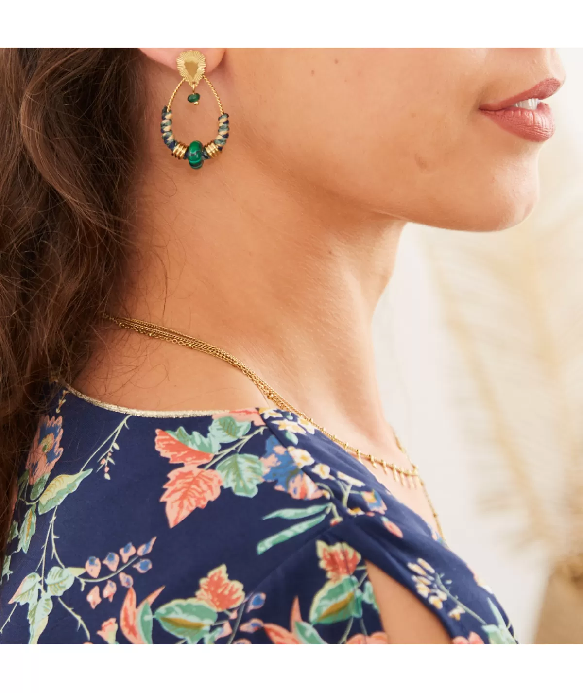 La boutique de Lilie Bijoux>BOUCLE D'OREILLE FABIOLA Vert