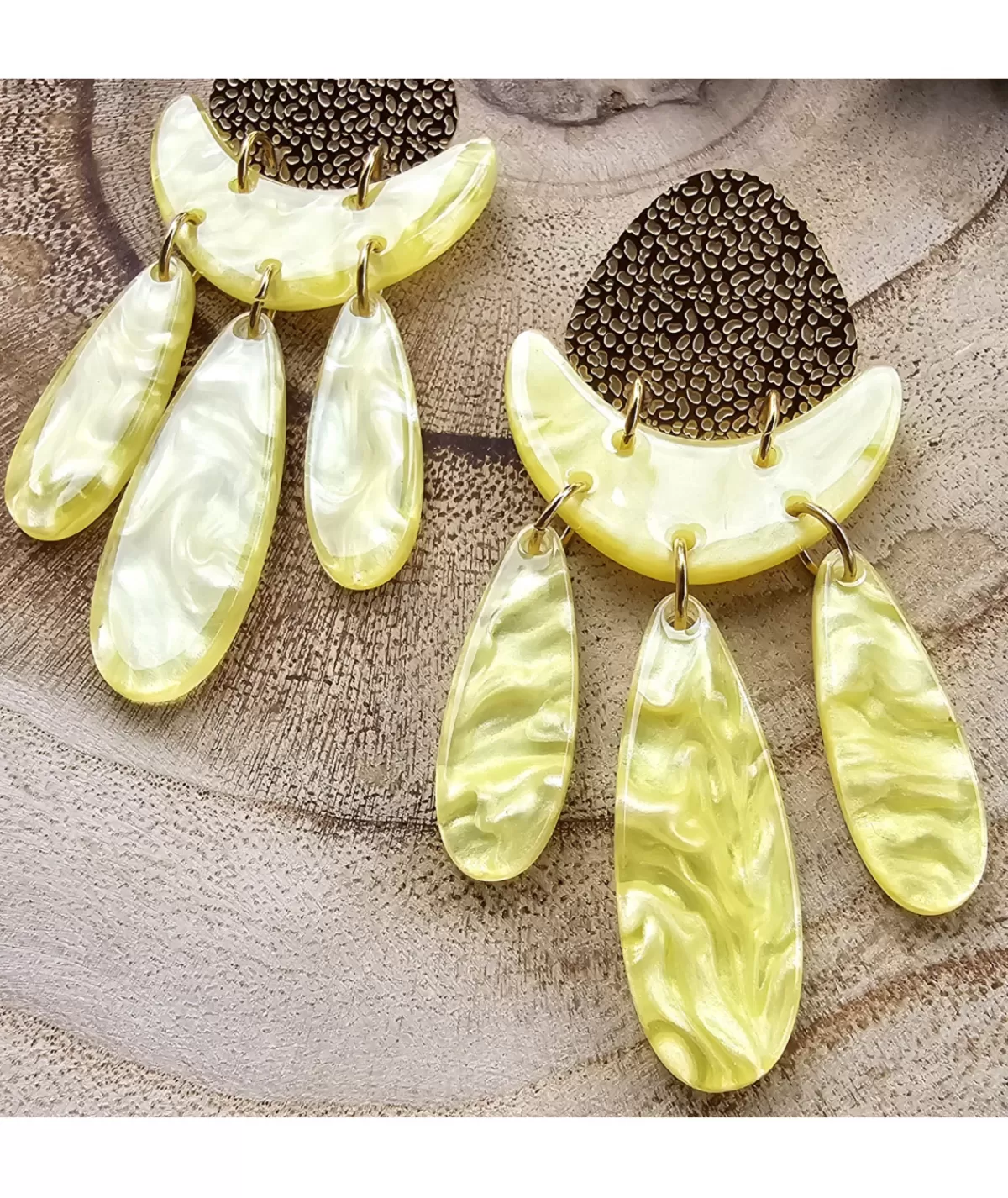 La boutique de Lilie Bijoux>BOUCLE D'OREILLE LOLITA Jaune