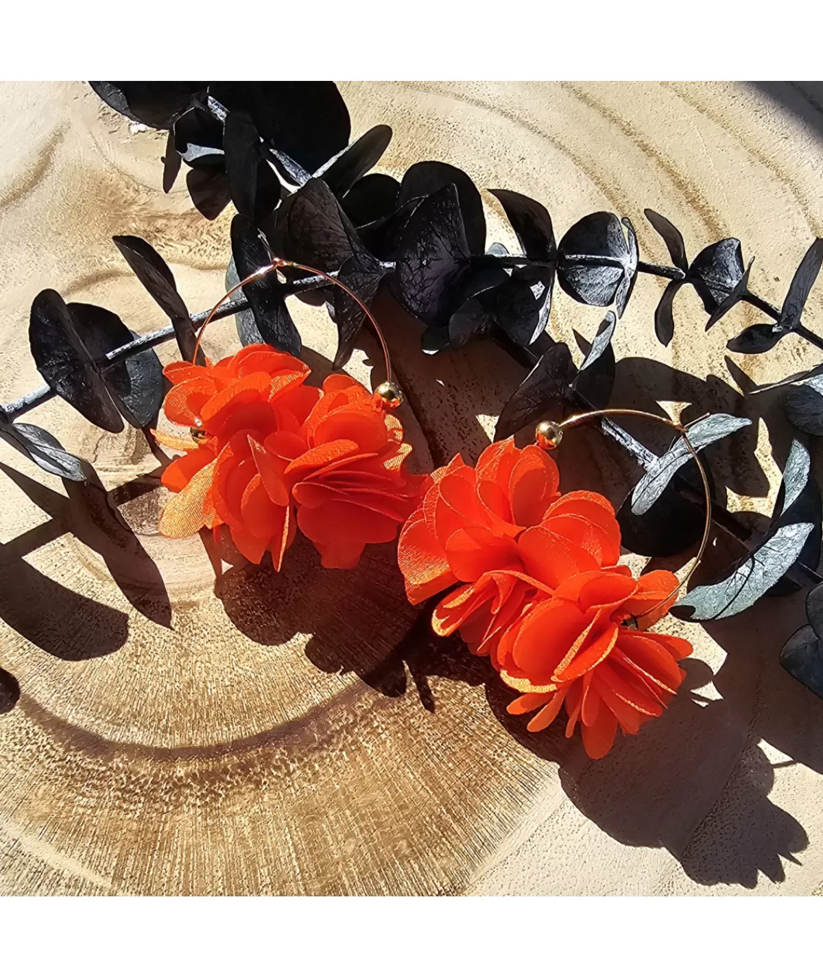 La boutique de Lilie Bijoux>BOUCLE D'OREILLE ZORA Orange