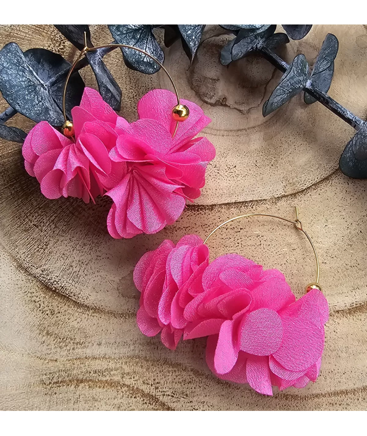 La boutique de Lilie Bijoux>BOUCLE D'OREILLE ZORA Fushia