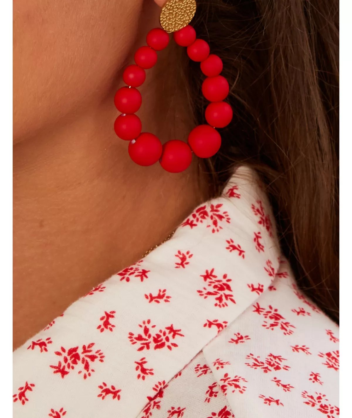 La boutique de Lilie Bijoux>BOUCLES D OREILLES AZELIE II Rouge