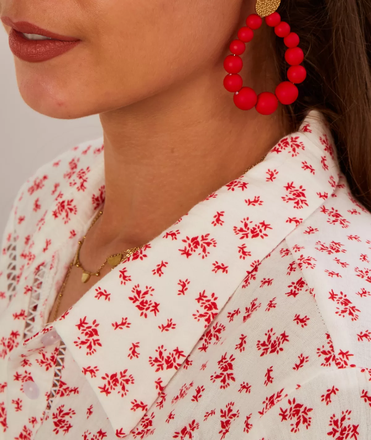 La boutique de Lilie Bijoux>BOUCLES D OREILLES AZELIE II Rouge