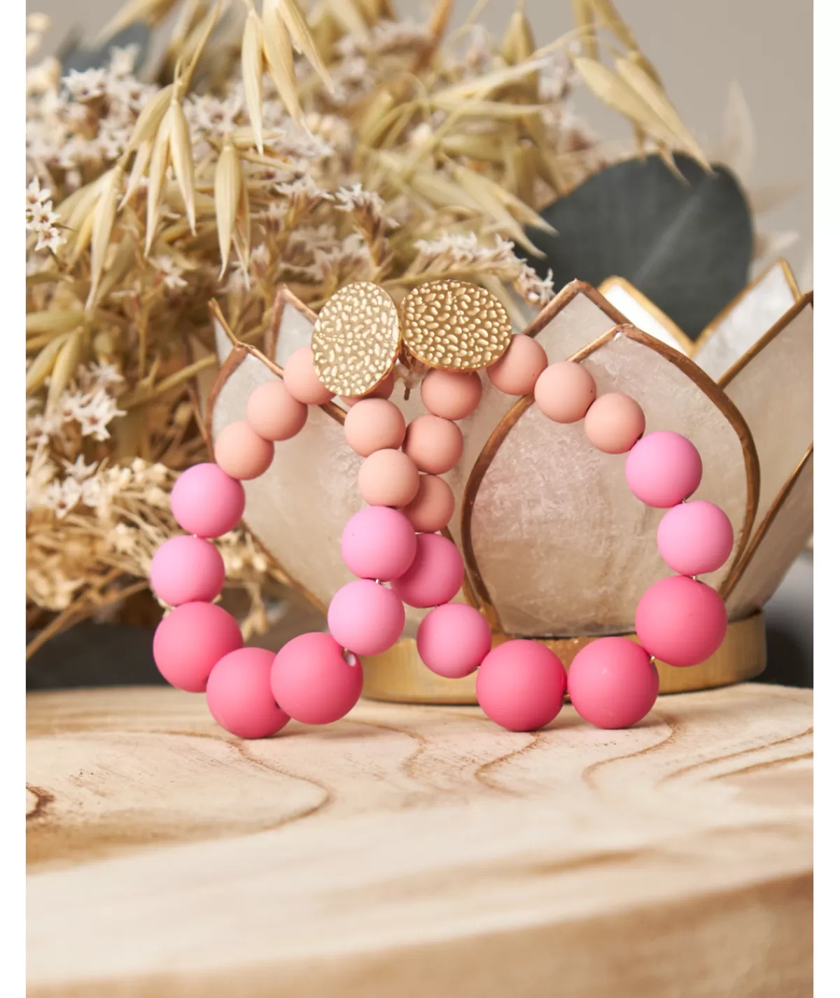 La boutique de Lilie Bijoux>BOUCLES D OREILLES AZELIE III Rose