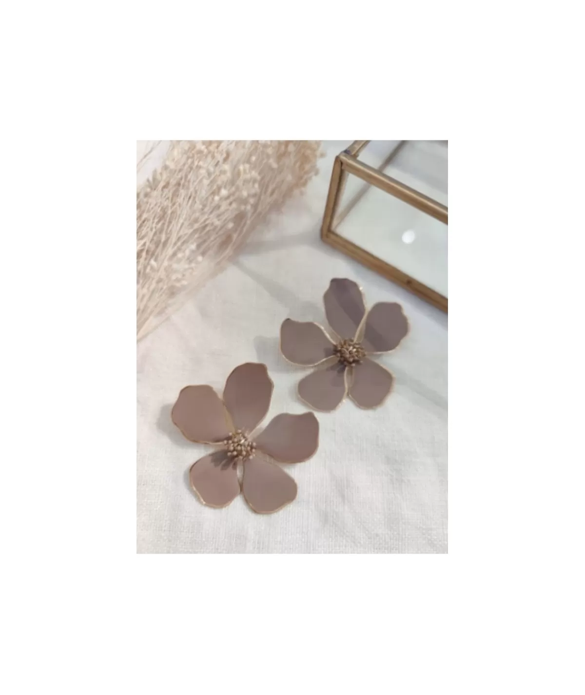 La boutique de Lilie Bijoux>BOUCLES D'OREILLES BLANDINE Taupe