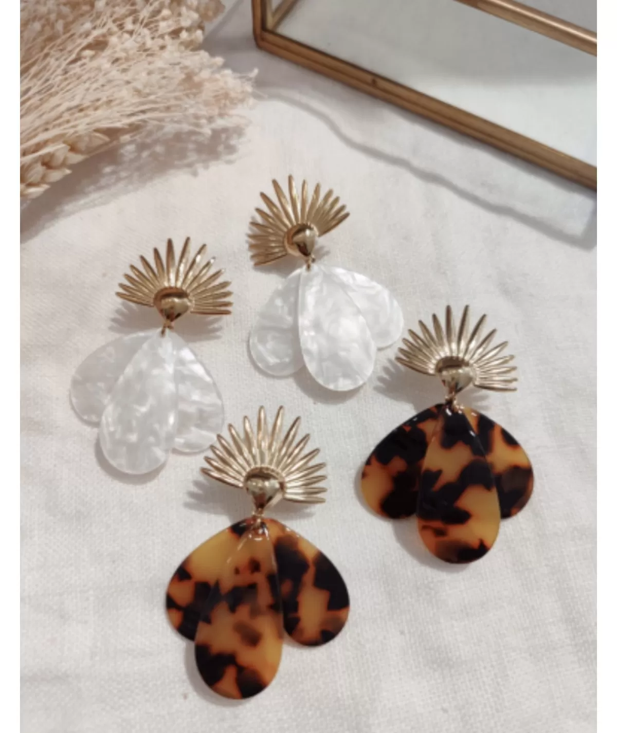 La boutique de Lilie Bijoux>BOUCLES D'OREILLES JEANNE Taupe