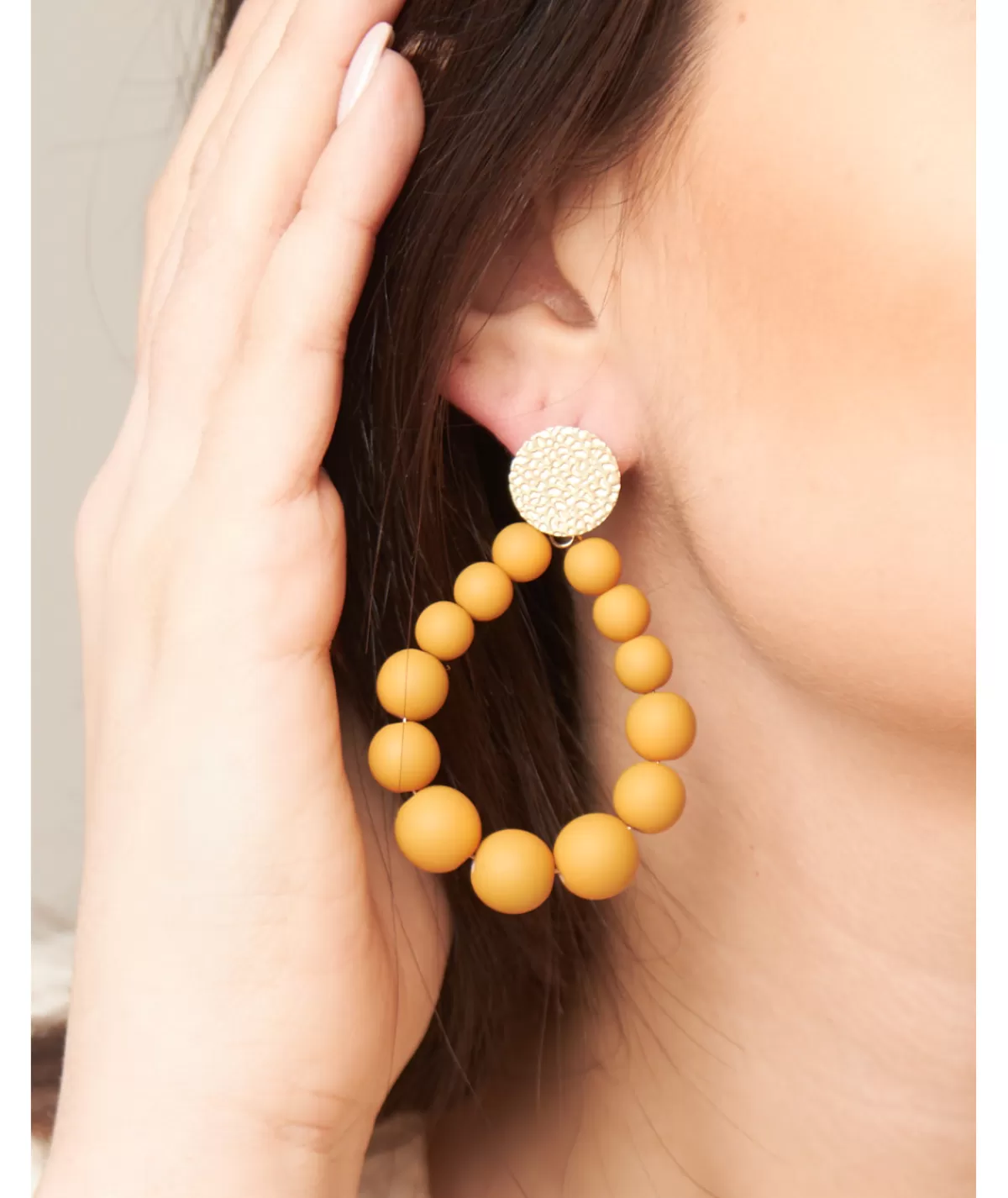 La boutique de Lilie Bijoux>BOUCLES D'OREILLES MILA Moutarde