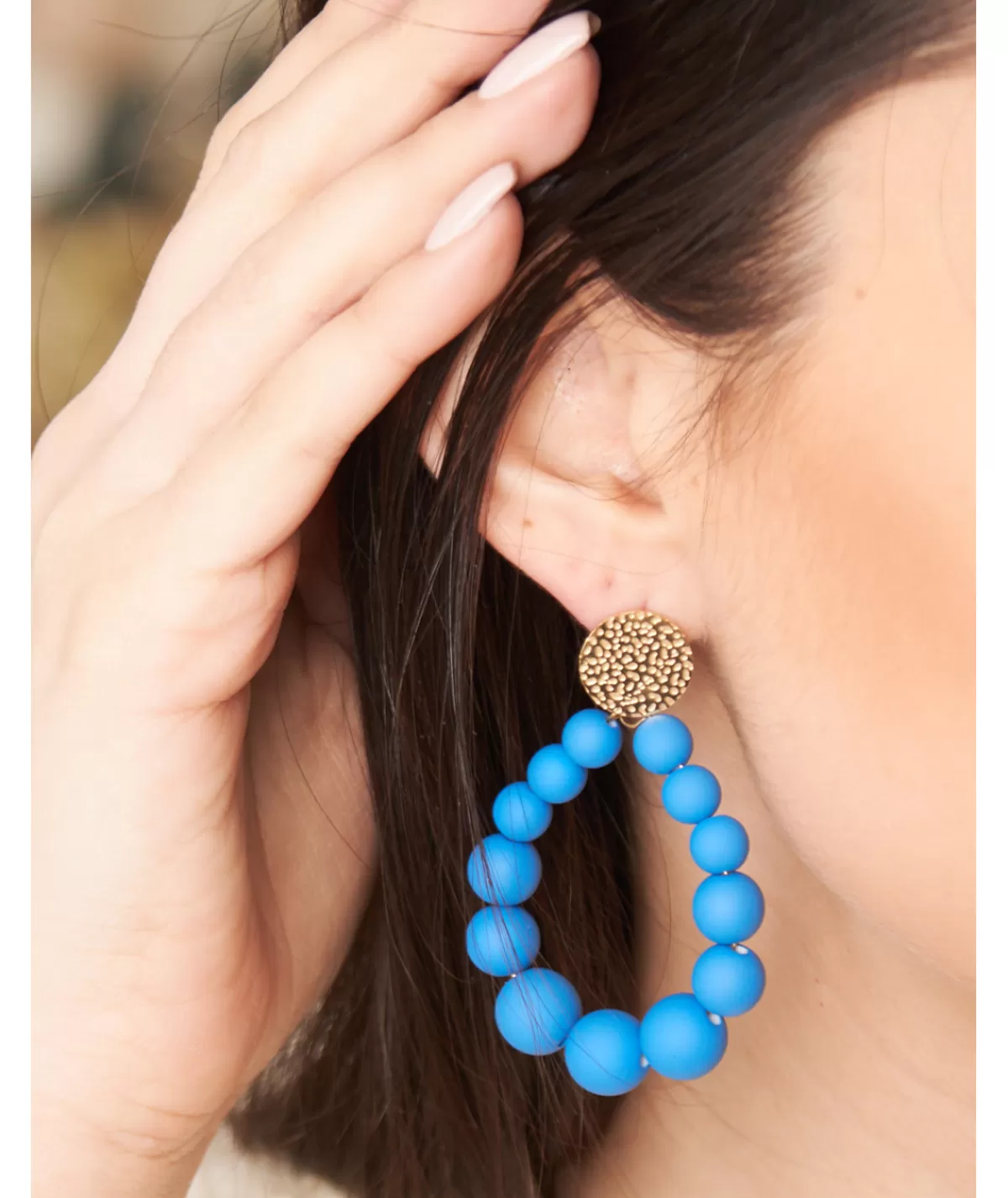 La boutique de Lilie Bijoux>BOUCLES D'OREILLES MILA Bleuelectrique