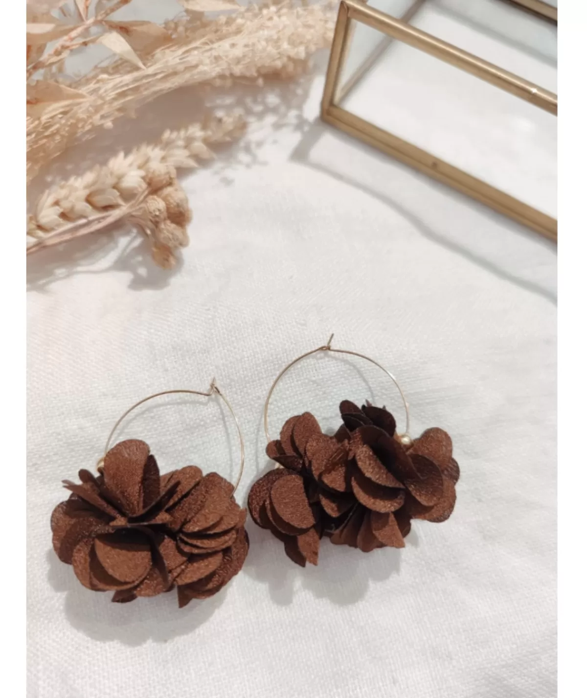 La boutique de Lilie Bijoux>BOUCLES D'OREILLES SALOME Camel