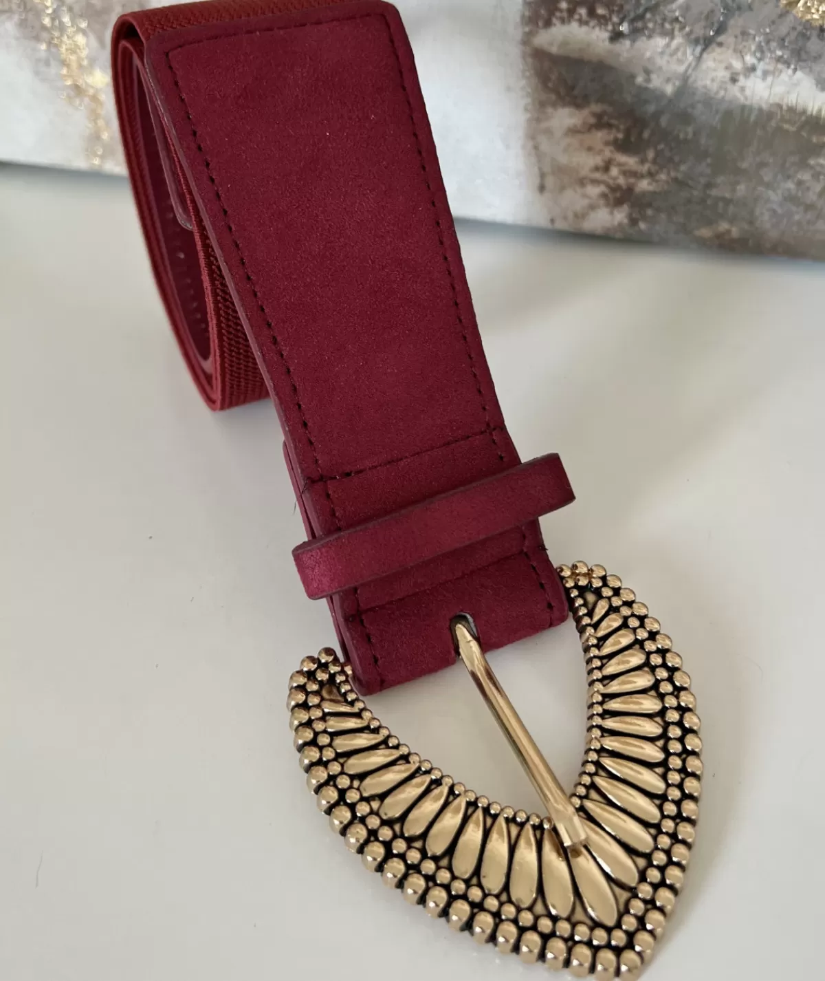 La boutique de Lilie Ceintures>CEINTURE FAUSTINE Bordeaux