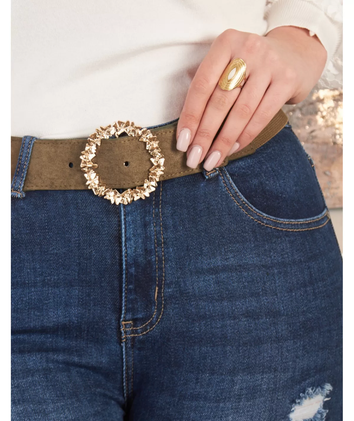 La boutique de Lilie Ceintures>CEINTURE NAELYS Kaki