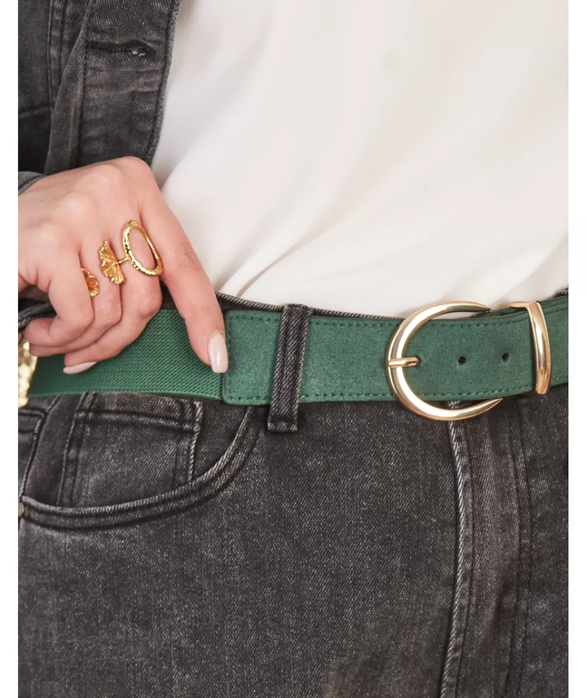 La boutique de Lilie Ceintures>CEINTURE ORTENSIA Vertsapin