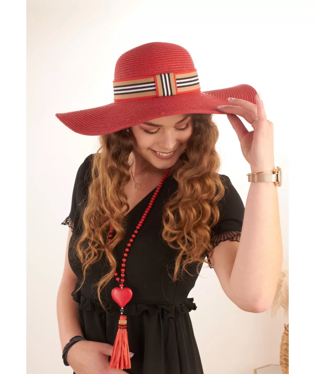 La boutique de Lilie Lingerie & Bain | Sacs / Idées Cadeaux>CHAPEAU GABRIELLE Rouge