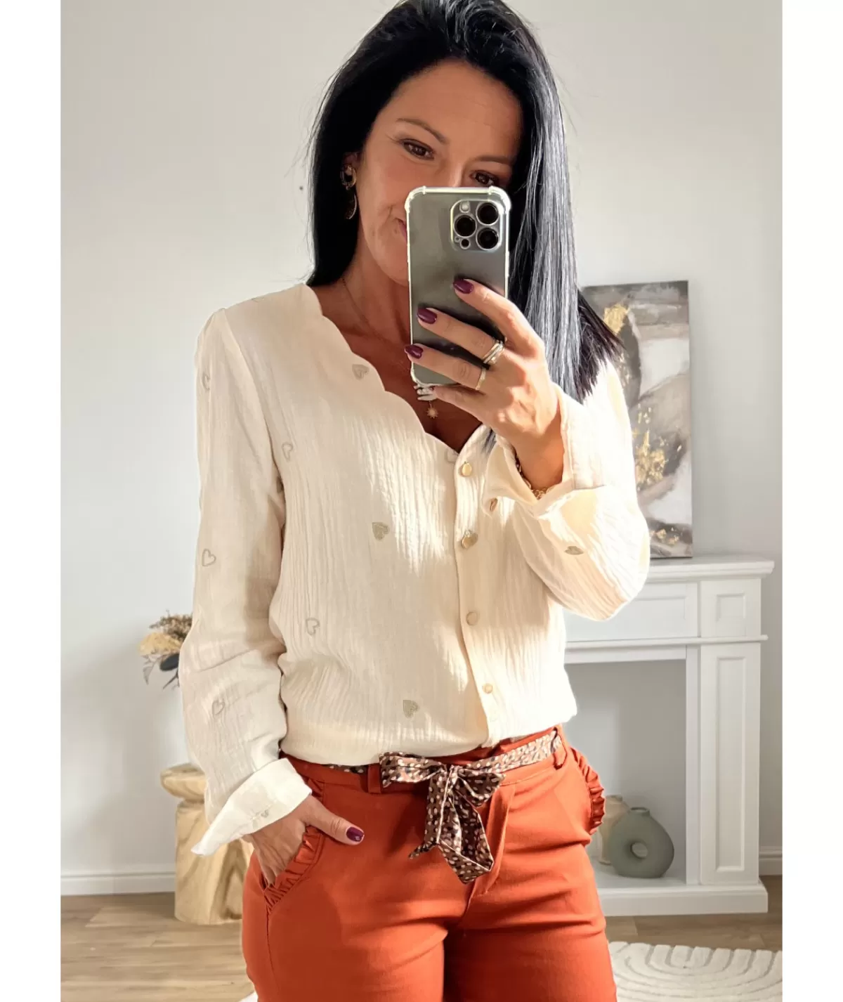 La boutique de Lilie Chemises>CHEMISE ASTRIDE Beige