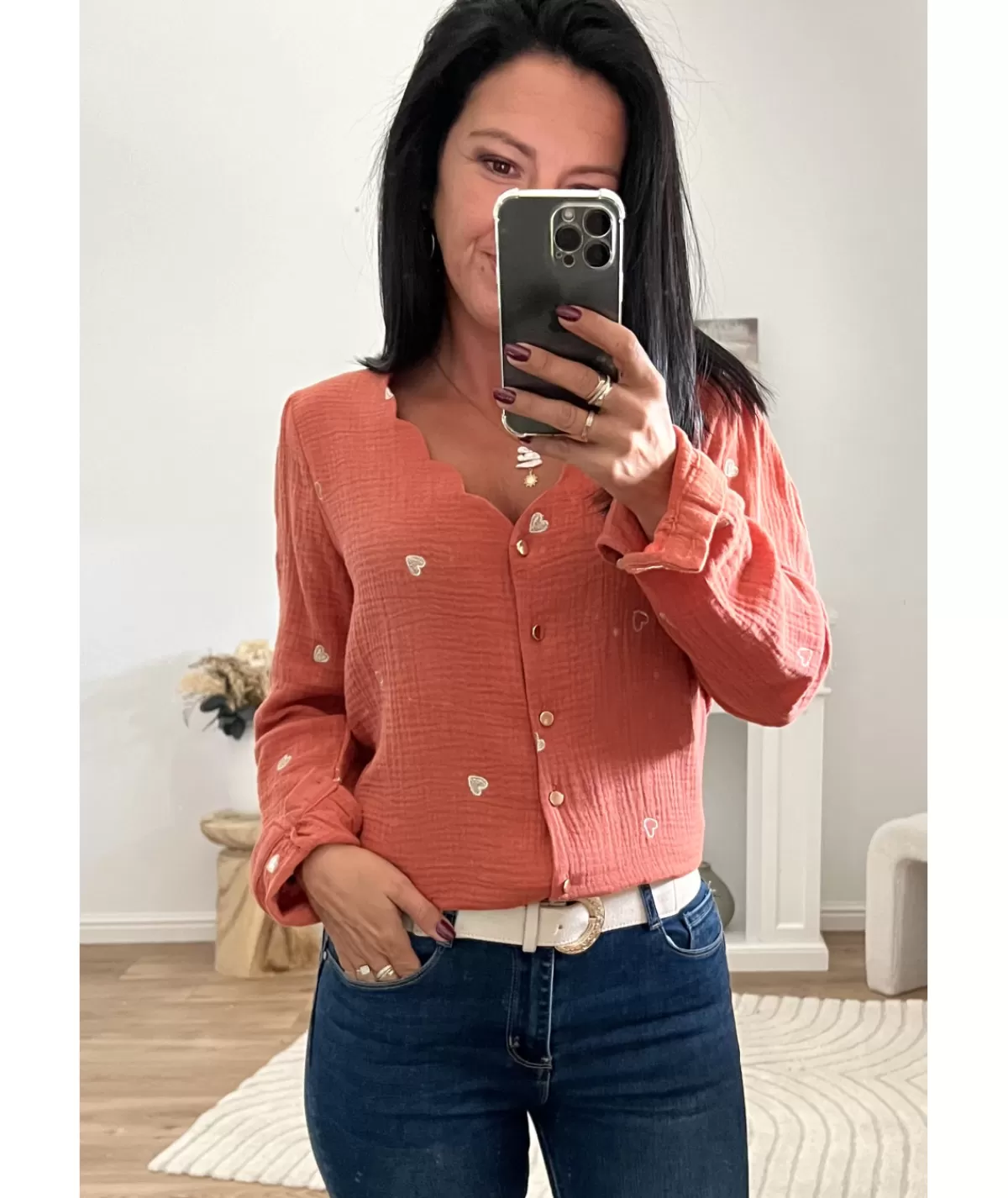 La boutique de Lilie Chemises>CHEMISE ASTRIDE Rouille