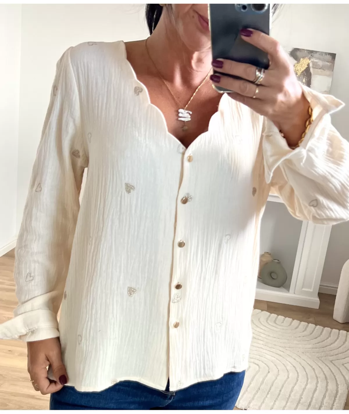 La boutique de Lilie Chemises>CHEMISE ASTRIDE Beige