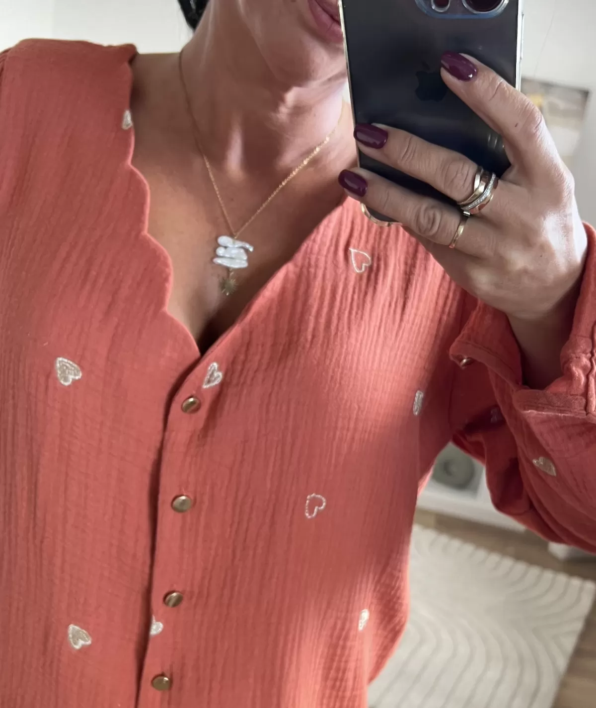 La boutique de Lilie Chemises>CHEMISE ASTRIDE Rouille