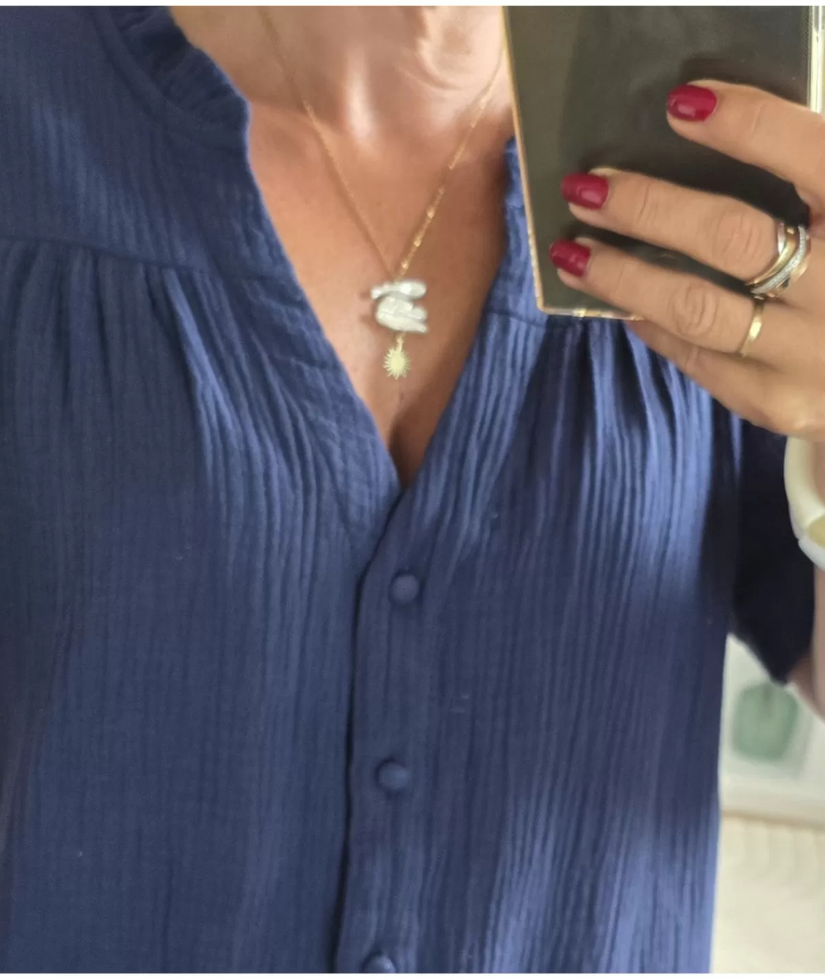 La boutique de Lilie Chemises>CHEMISE BEATRICE Marine