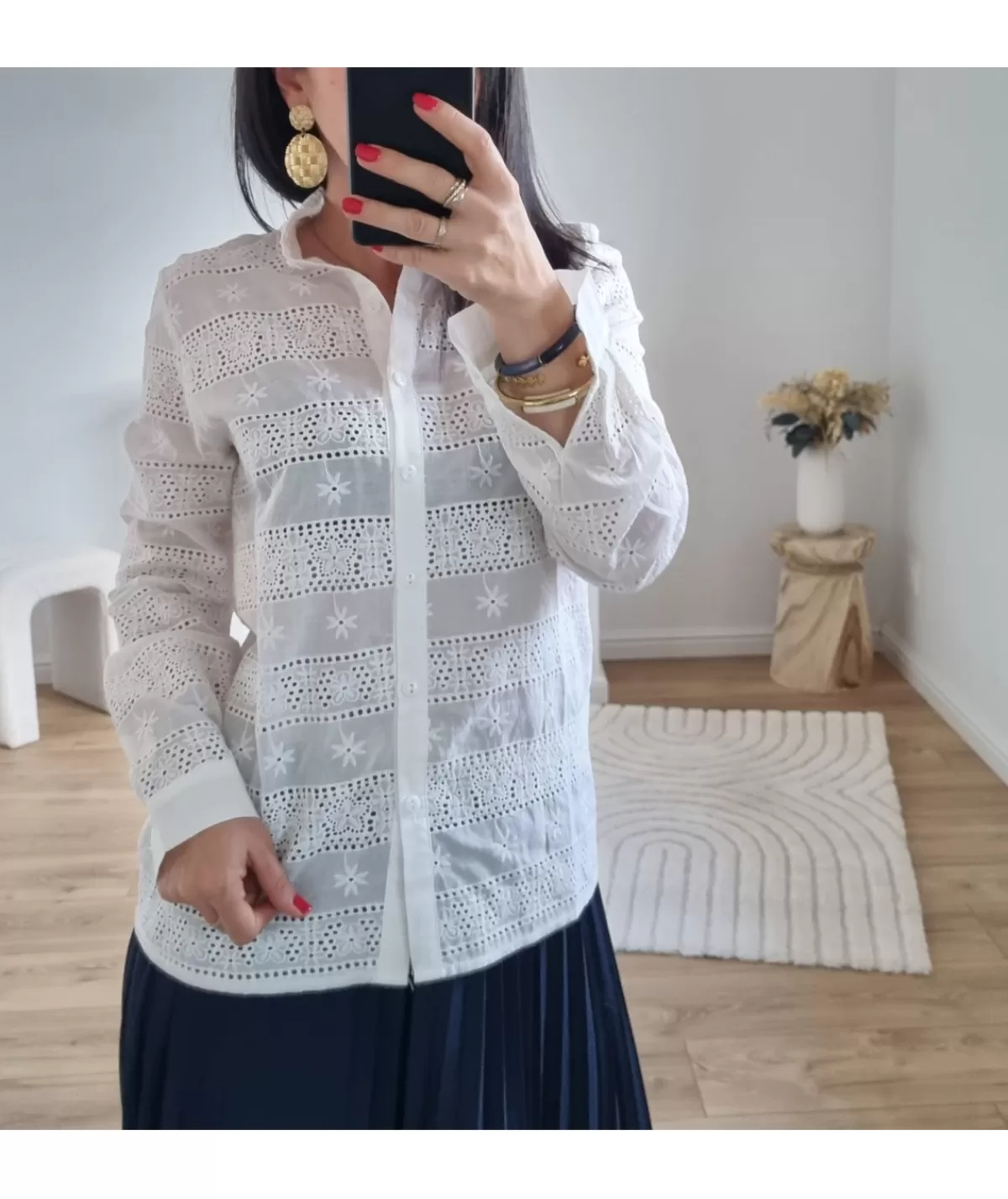 La boutique de Lilie Chemises>CHEMISE BERNADETTE Blanc