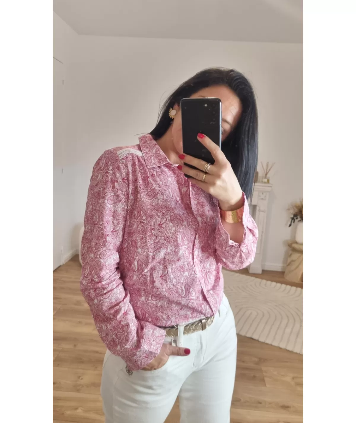 La boutique de Lilie Chemises>CHEMISE CLAUDIA Rouge
