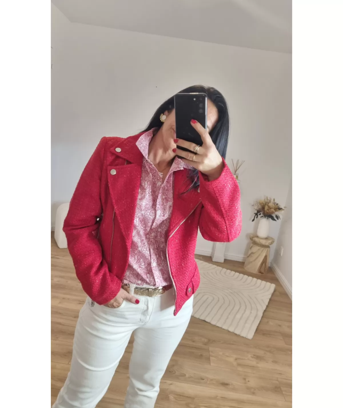 La boutique de Lilie Chemises>CHEMISE CLAUDIA Rouge