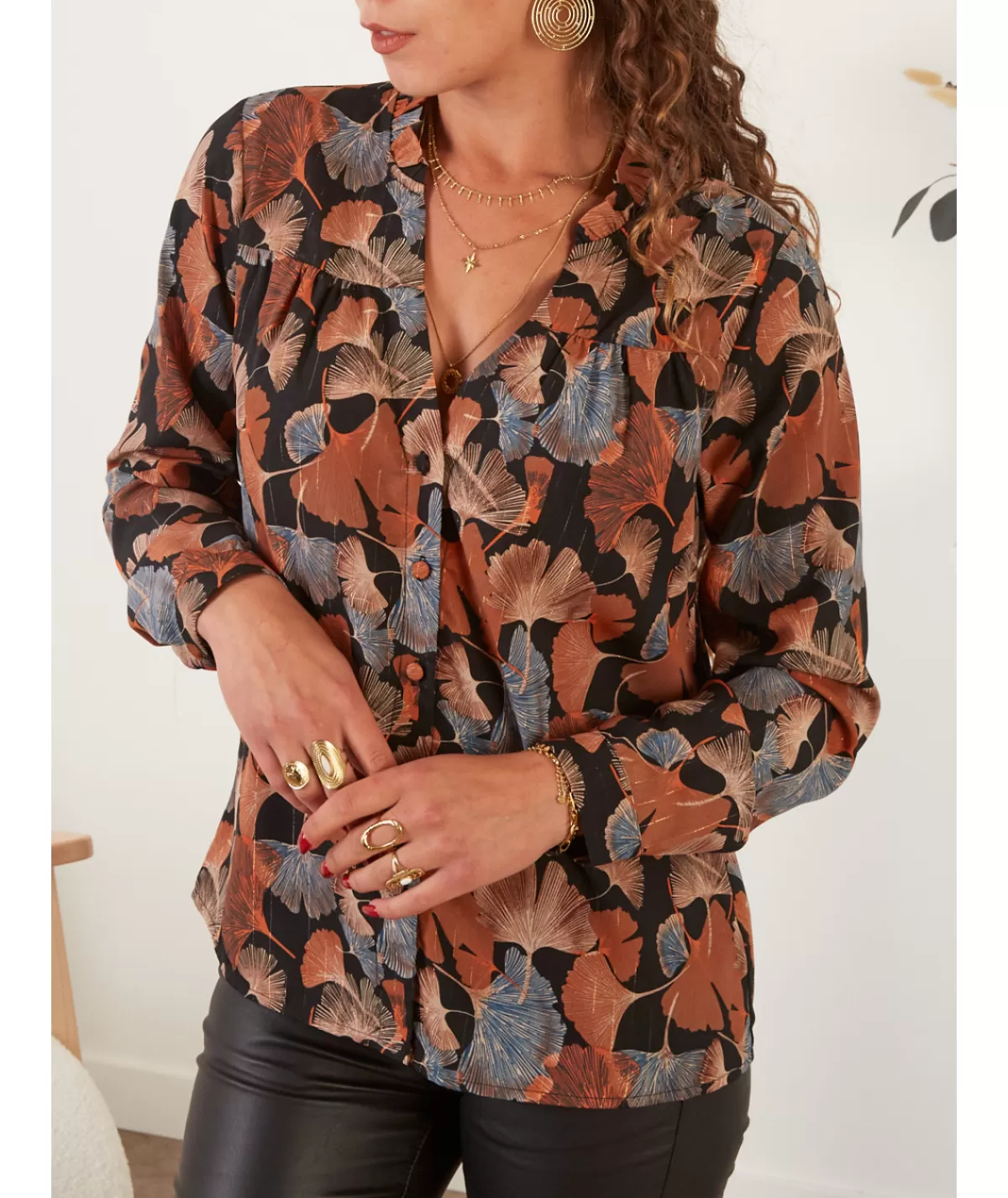 La boutique de Lilie Chemises>CHEMISE CLAUDIE Noir
