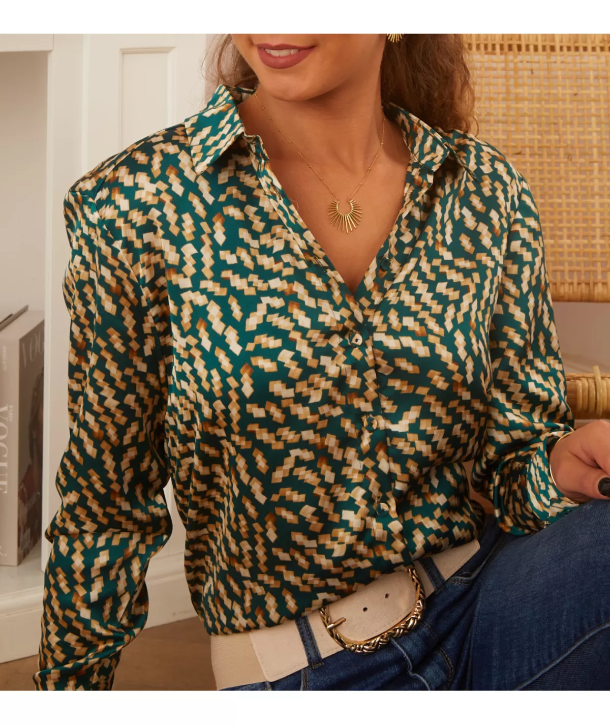 La boutique de Lilie Chemises>CHEMISE EDITH Vert