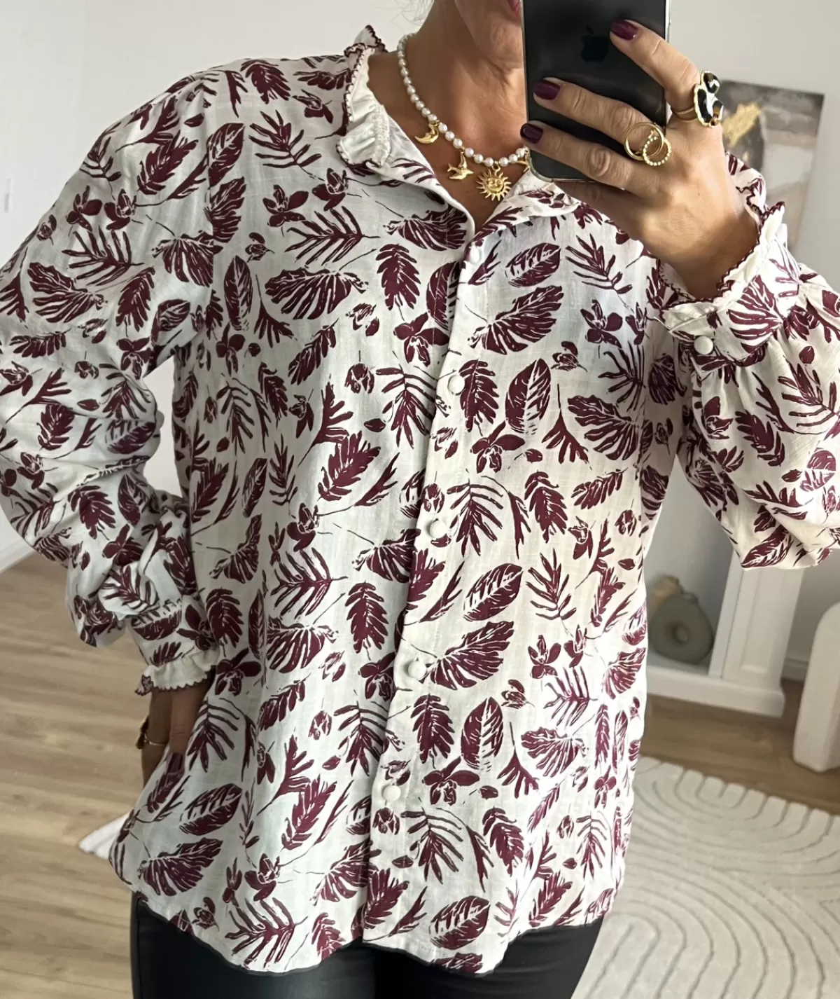 La boutique de Lilie Chemises>CHEMISE ELODIE Bordeaux