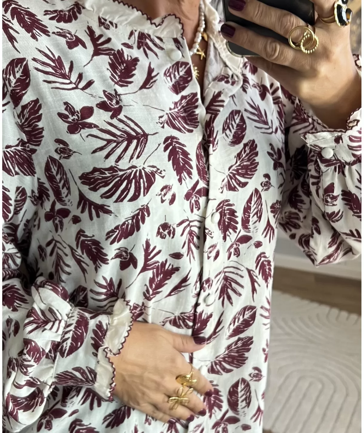 La boutique de Lilie Chemises>CHEMISE ELODIE Bordeaux