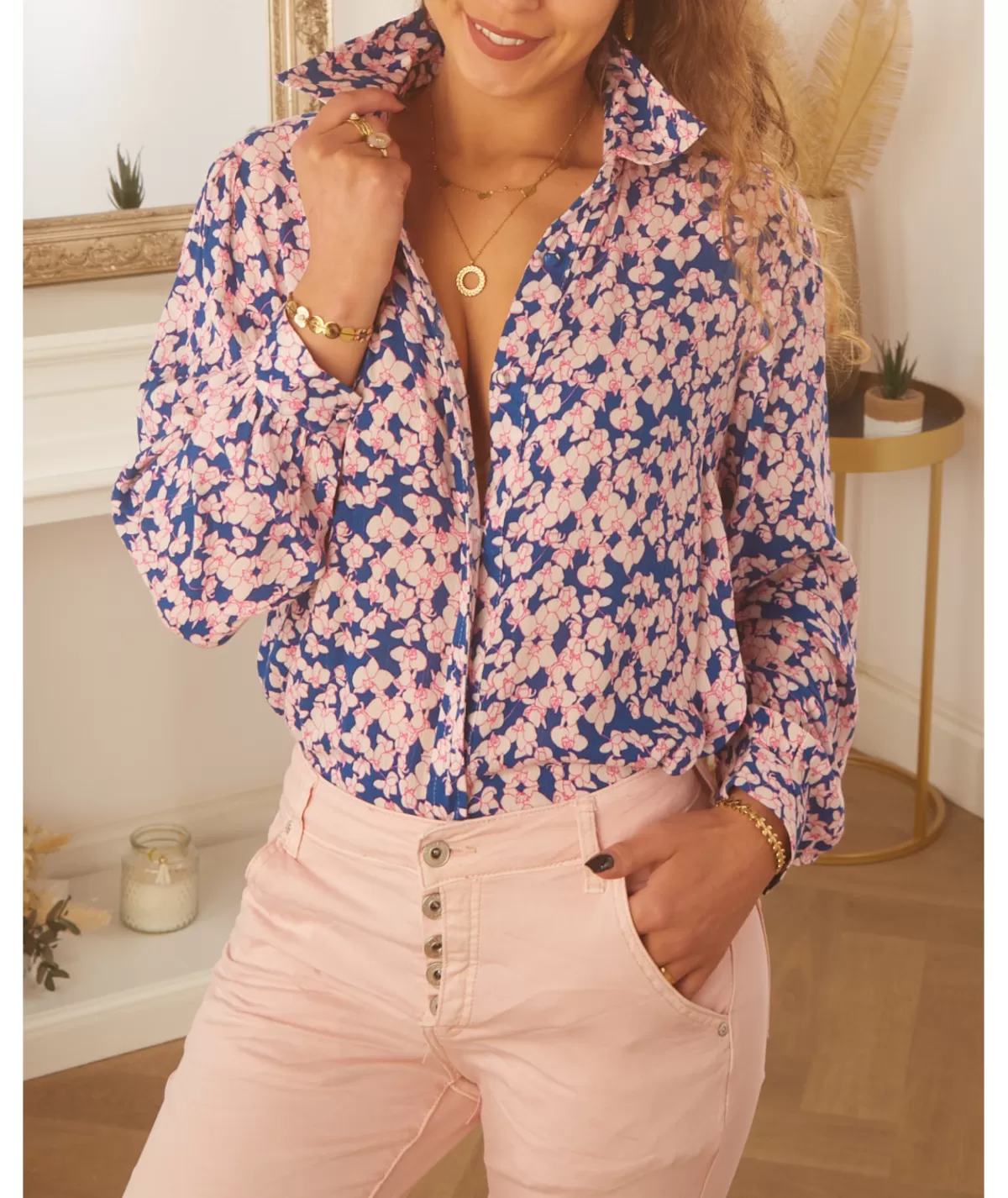 La boutique de Lilie Chemises>CHEMISE EMIE Marine