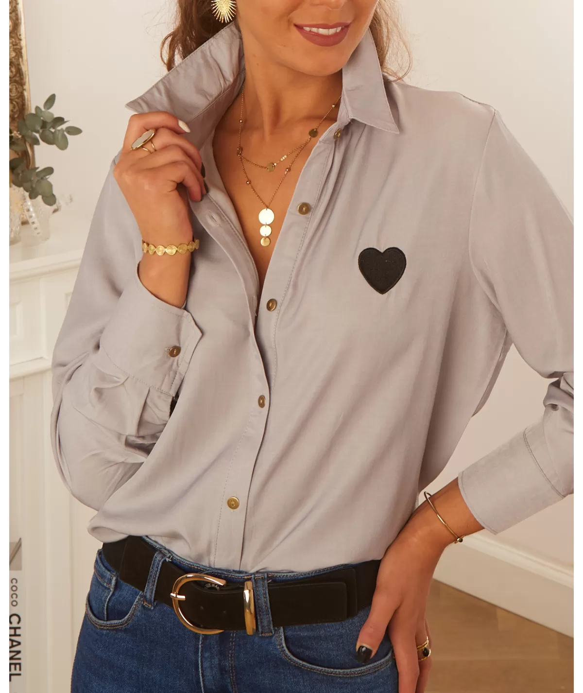 La boutique de Lilie Chemises>CHEMISE EMY Gris