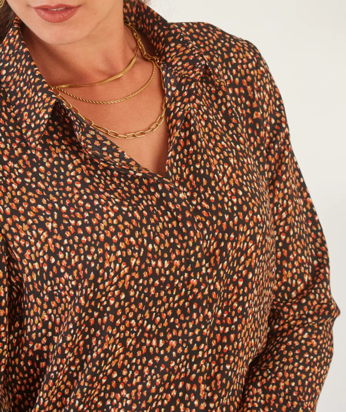 La boutique de Lilie Chemises>CHEMISE ERIKA Noir