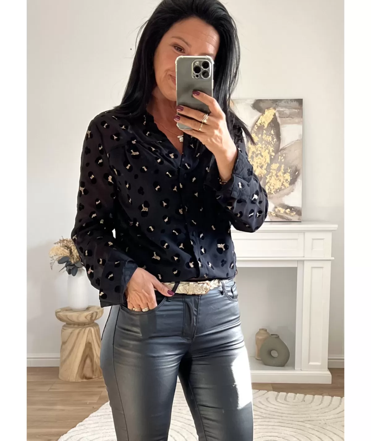 La boutique de Lilie Chemises>CHEMISE ERLESTINE Noir