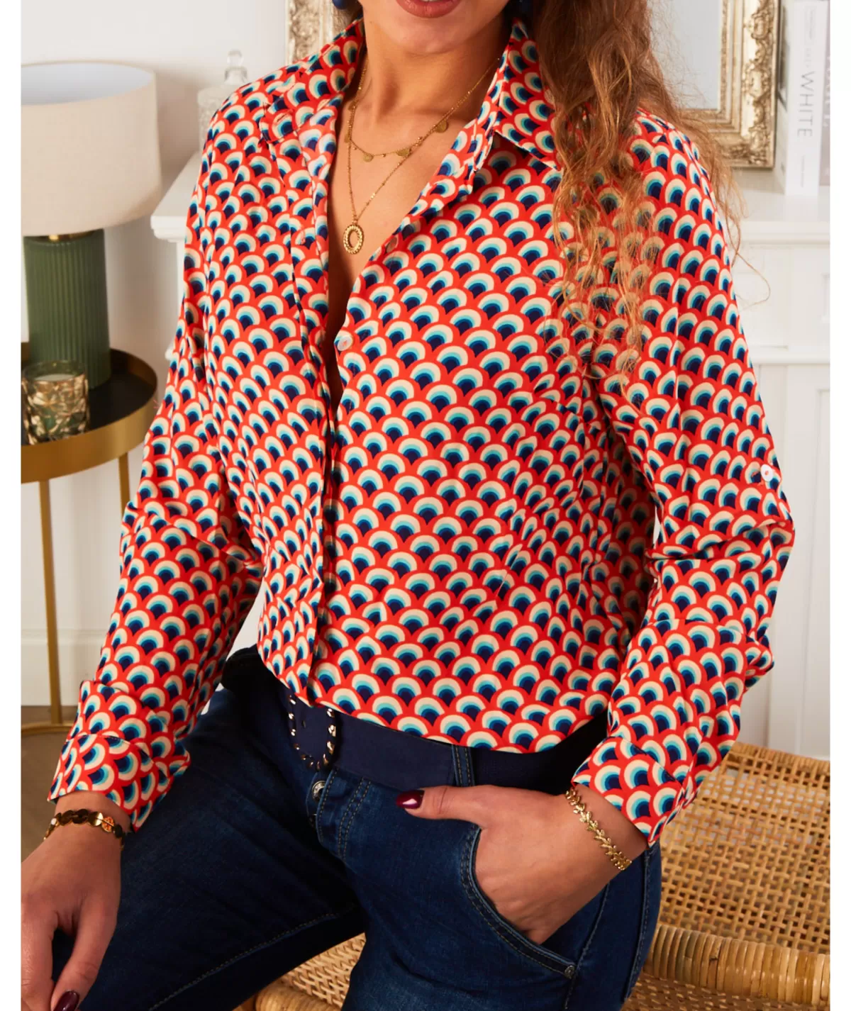 La boutique de Lilie Chemises>CHEMISE EVELYNE Rouge