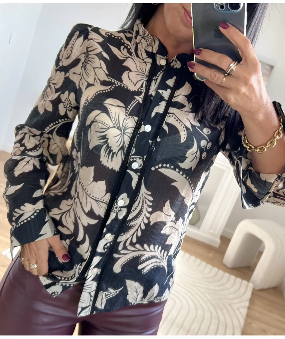 La boutique de Lilie Chemises>CHEMISE FABIEN Noir