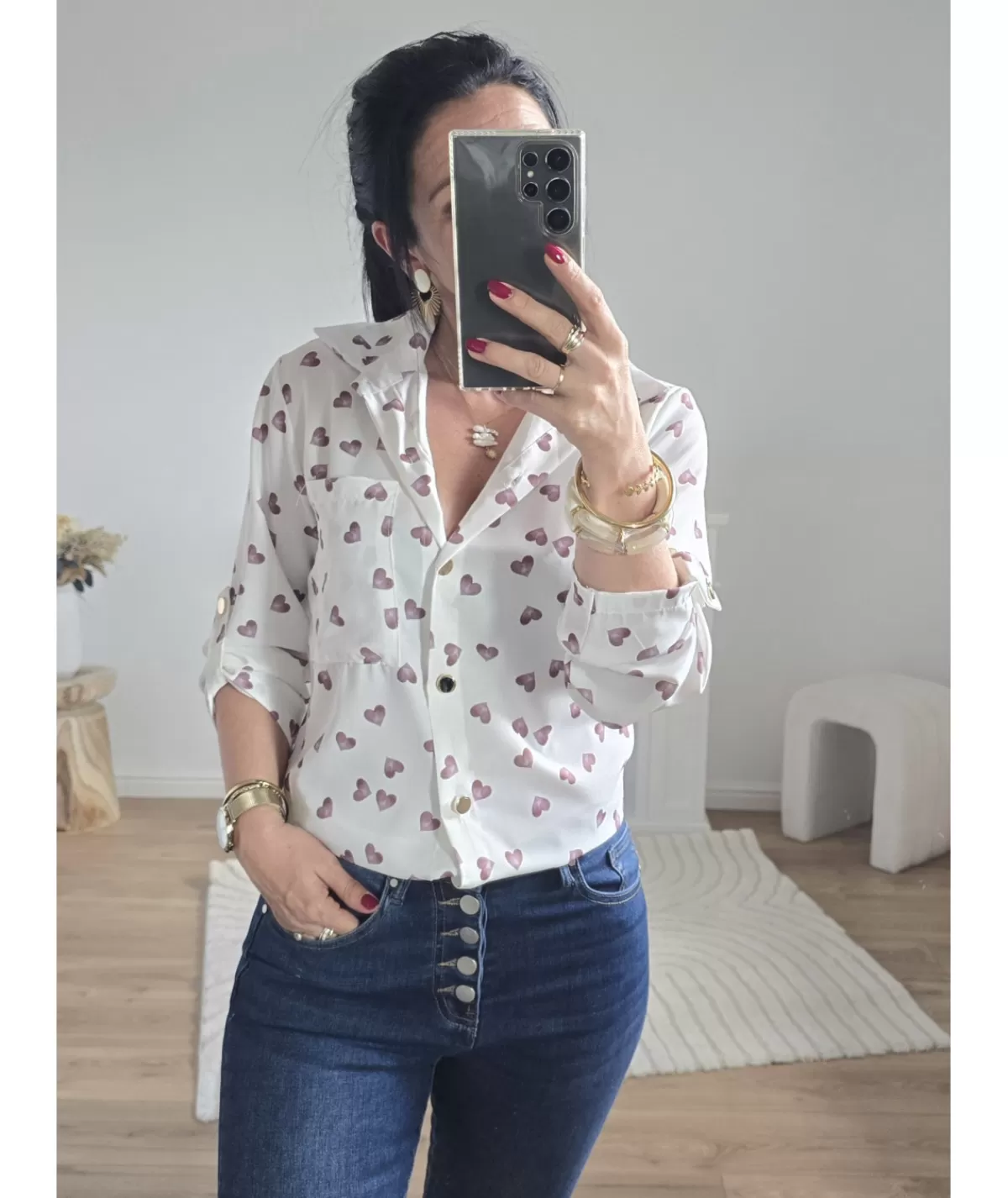La boutique de Lilie Chemises>CHEMISE FATIMA Blanc