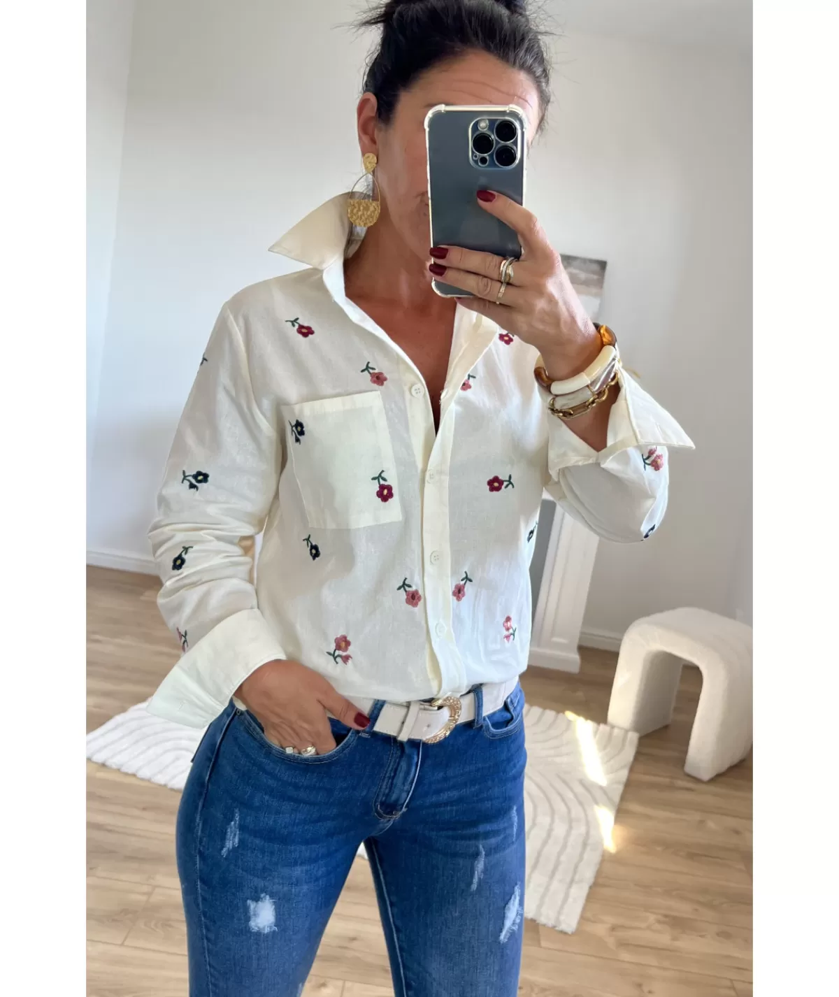 La boutique de Lilie Chemises>CHEMISE GLADYS Ivoire/ecru