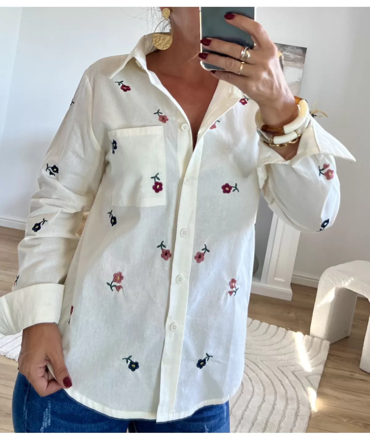 La boutique de Lilie Chemises>CHEMISE GLADYS Ivoire/ecru