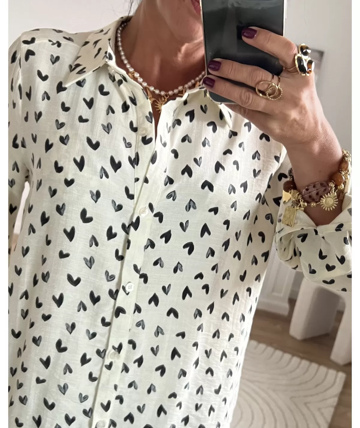 La boutique de Lilie Chemises>CHEMISE GRAZIELLA Noir