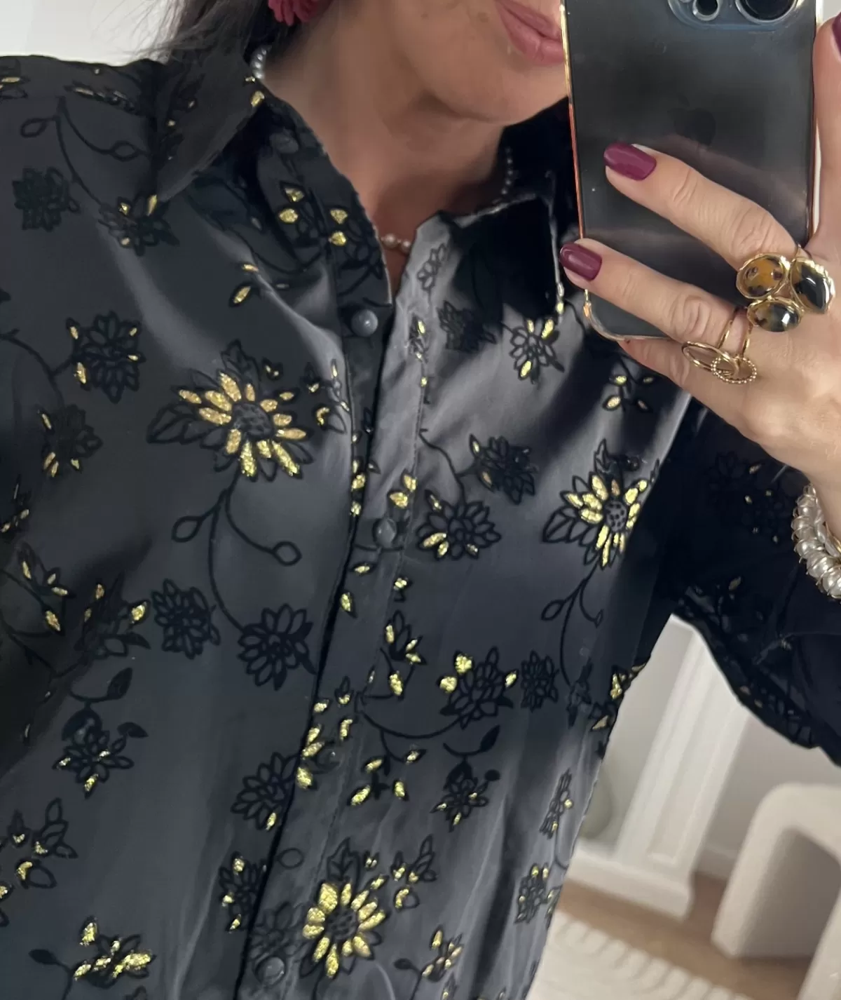 La boutique de Lilie Chemises>CHEMISE GWENDOLINE Noir