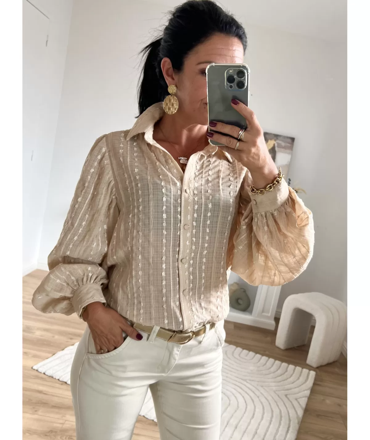 La boutique de Lilie Chemises>CHEMISE IGORE Beige